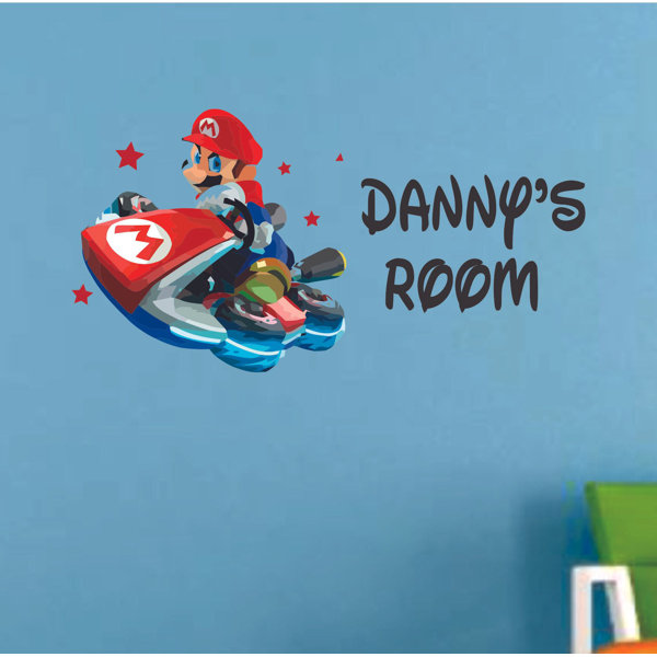 Design With Vinyl Super Mario Game Mario Kart Cartoon Customized Wall